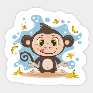 Cute Cartoon Monkey Sticker